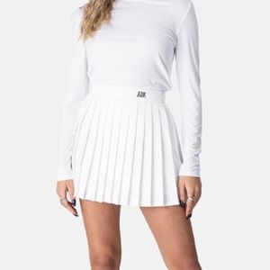adika pleated white skirt